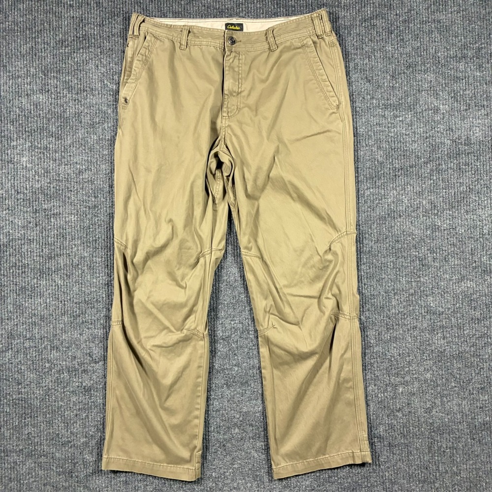 Cabela's Mens Cargo Pants 38x32 Khaki Outdoor Utility Stretch Hiking Mid Rise